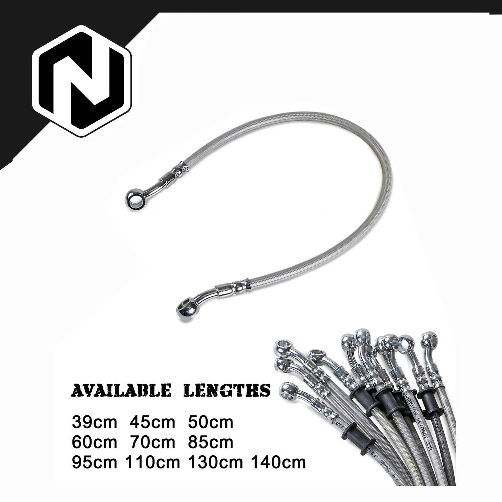 NICECNC 39cm-140cm Universal Motocross Brake Oil Hose Brake Line Motorbike Stainless Steel Braided Pipeline Latiguillo FrenoMoto