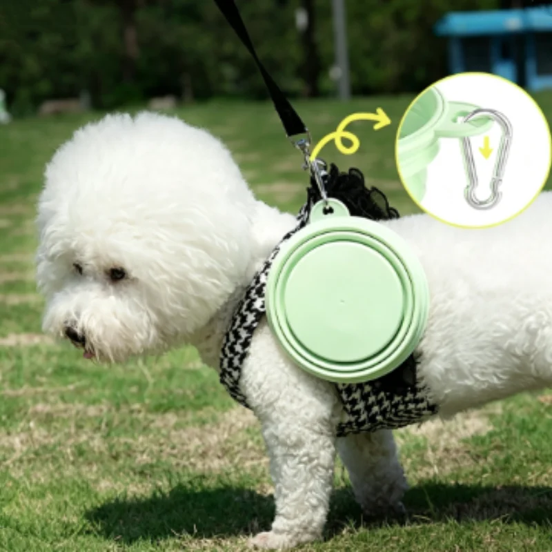 New Macaron Colors 350ML Foldable Pet Water Bowl Portable Collapsible Dog Cat Drinking Bowl Outdoor Travel Dog Water Dish