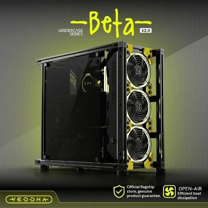 

VEDDHA Beta V2.0 Luxury Edition - Open Frame ATX Case, Full Aluminum for Custom DIY Water Cooling & Industrial Aesthetics