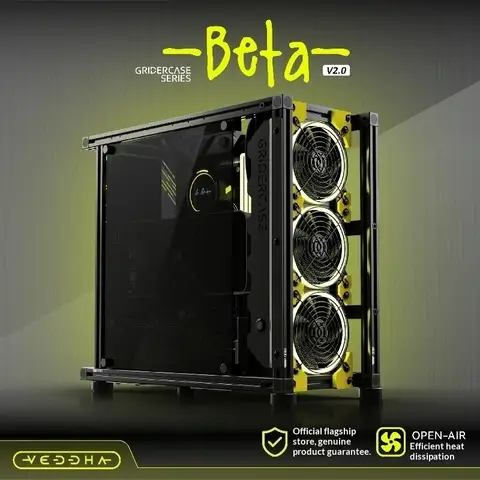 Bilashmart VEDDHA Beta V2.0 Luxury Edition - Open Frame ATX Case, Full Aluminum for Custom DIY Water Cooling & Industrial Aesthetics