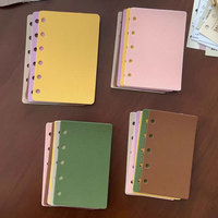 1Piece Leather M5 5-Hole Loose-Leaf Notebook Seperator A8 Index Binder Inner Page Classification Handbook Accessories