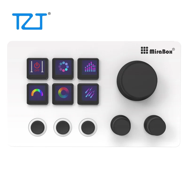 TZT Mbox N3E Stream Deck 6-Key Wired Keyboard White/Black