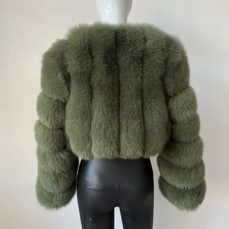 2023 New Short Style Real Fox Fur Coat Winter Woman Natural Warm Fashion Luxury