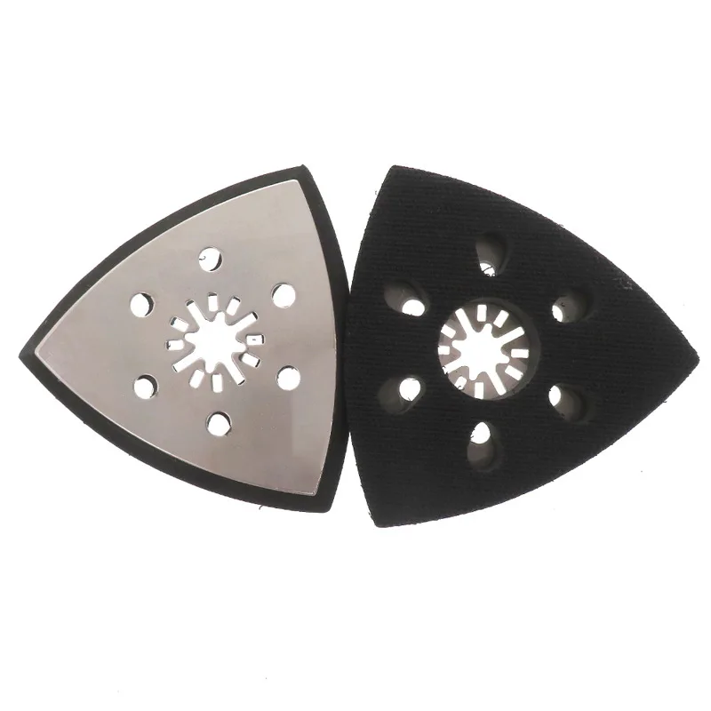 93x93x93mm 6-Hole Triangular Hook & Loop Sanding Pad Replacement Plate for Metal/Wood Polishing & Sanding - 1PCS