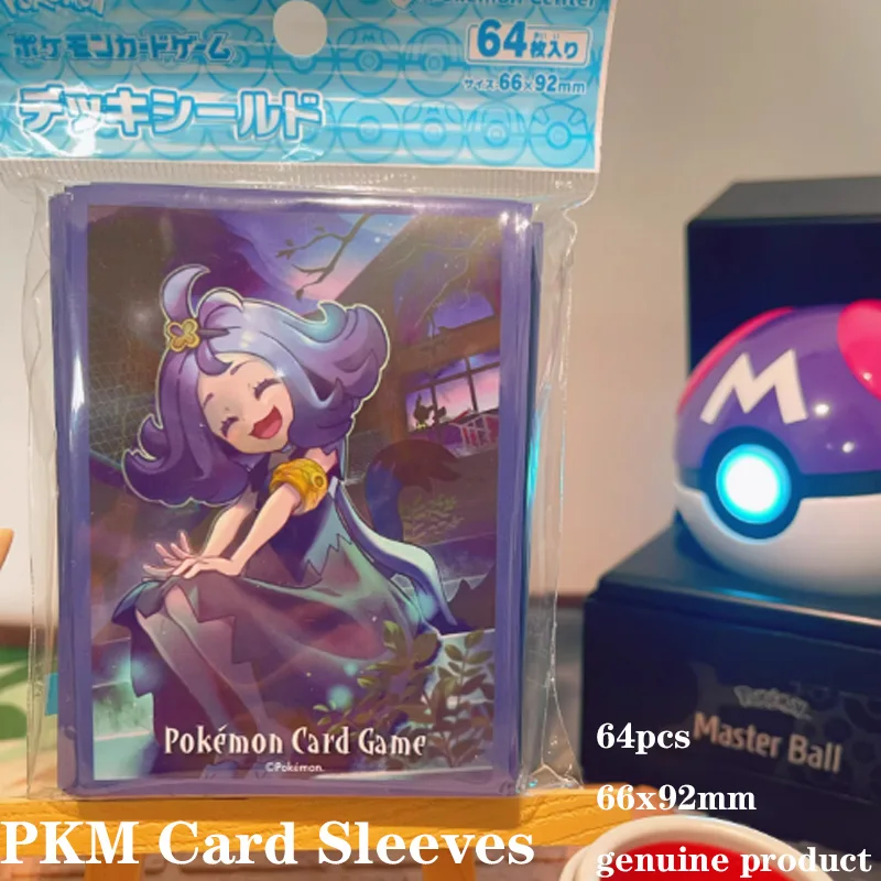 Pkm Original Ptcg Japanese Edition Card Sleeves 64pcs Acerola (Ghost Princess) 66x92mm Official Anime Protective Sleeves Gift