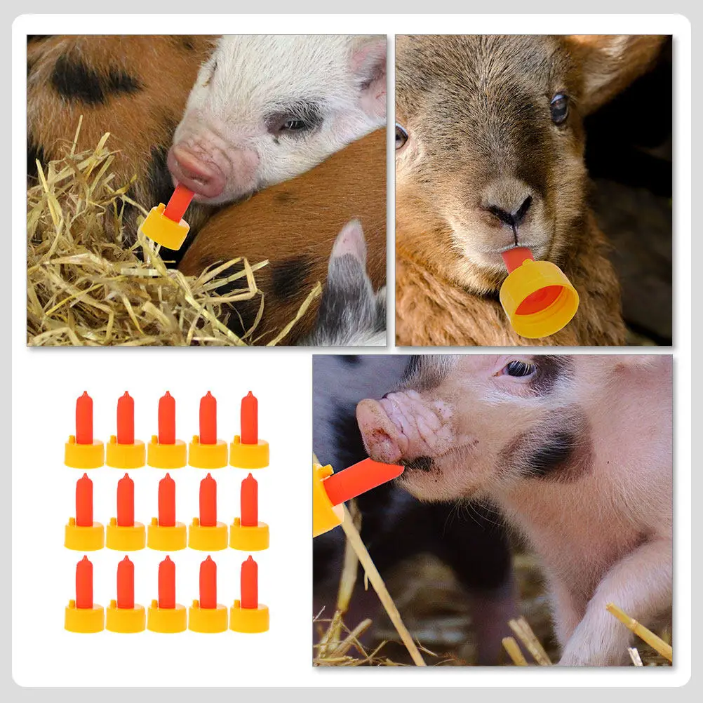 20Pcs Livestock Feeding Bottle Pacifier Milk Nipples Silicone Anti-Bite Wear-Resistant for Young Calf Lamb Piglet Nursing Tools