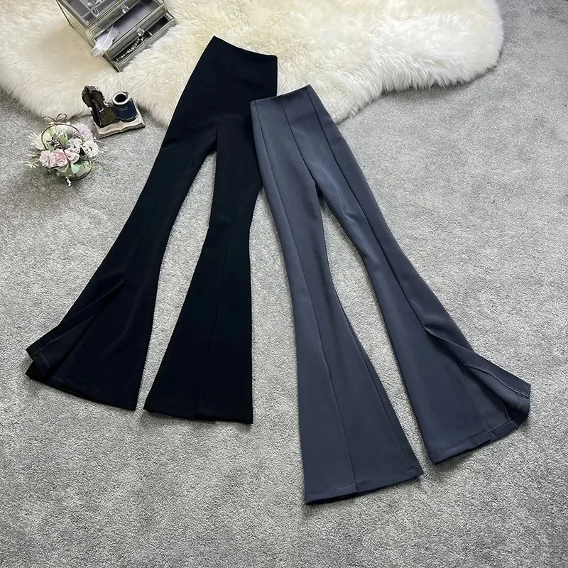 Women's High Waist Spring Autumn New Black Elastic Waist Straight Casual Pants Woman Pants Pants For Women Women Y2k Clothes