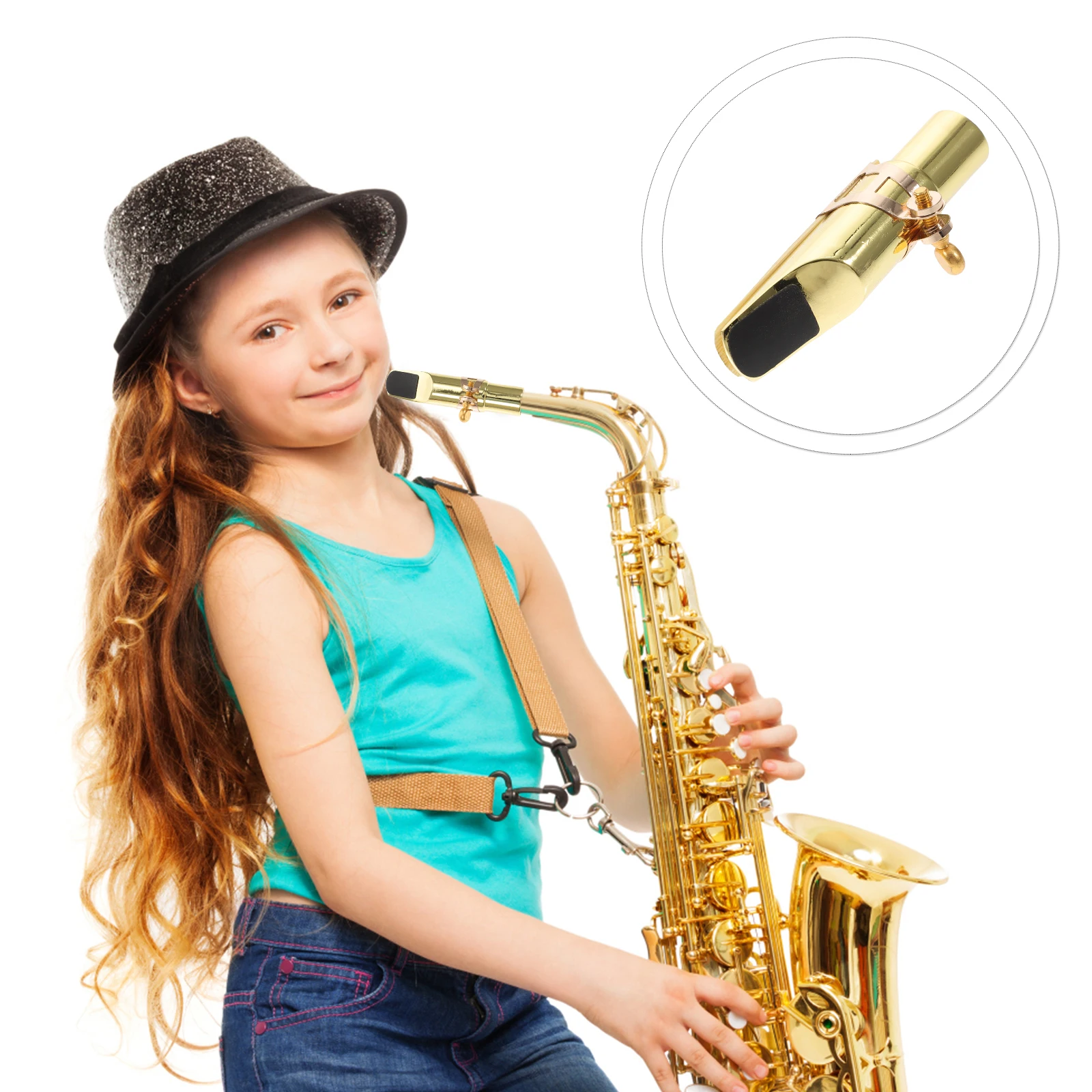 

1 Set Alto Metal Ligature Cap Reed Kit Durable Wear-Resistant Simple Design Creative Music Instrument Accessories Parts Supply