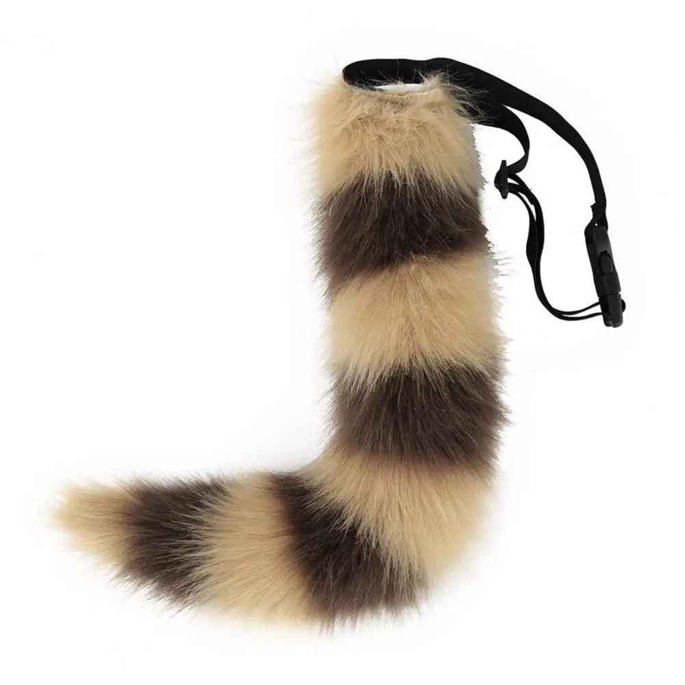 Cosplay Fake Fox Tail Soft Fuzzy Plush Banded Contrast Color Simulation Plush Tail Club Dance Paty Costumes Prop Artificial Tail