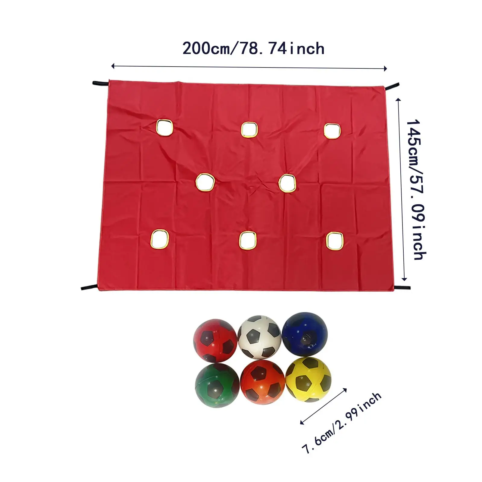 Hole Tarp Set Fun Cooperative Play Equipment Children Kids Interactive with 6 Balls Outdoor Activities Toy Teamwork Group Games