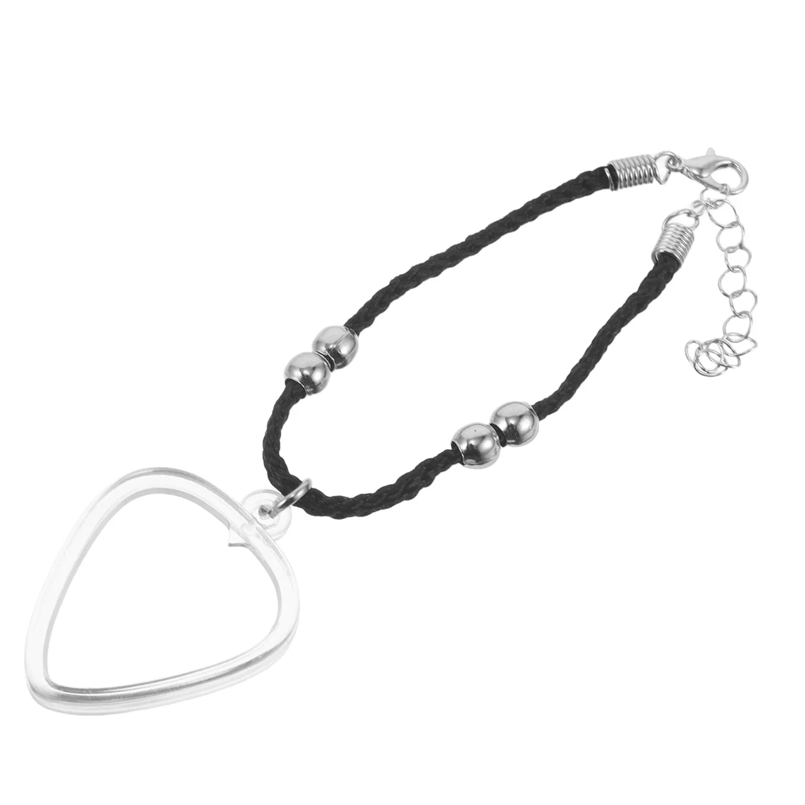 

1 Set Guitar Pick Holder With Bracelet: Heart-Shaped Guitar Pick Holder Storage Case For Bass Ukulele Music Lovers Guitarists