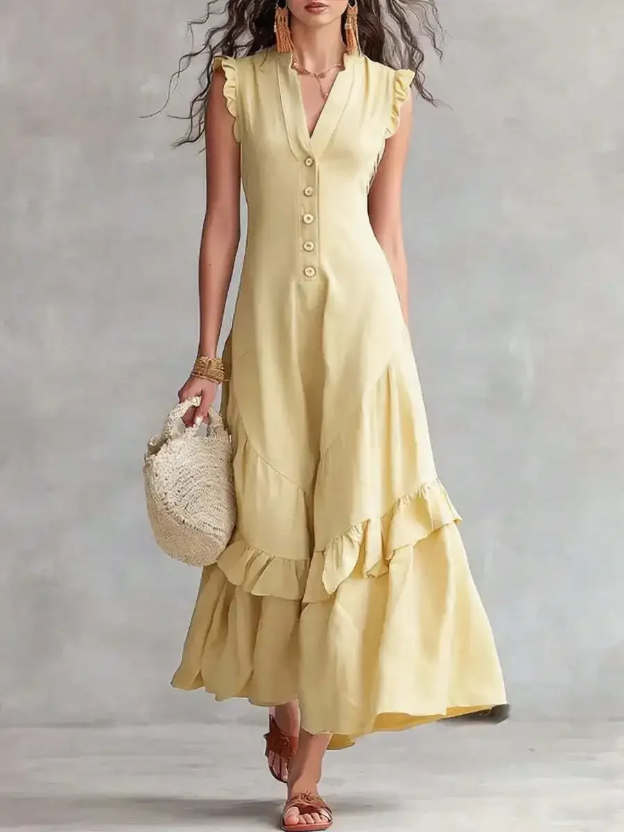 

2026 New Summer Elegant Minimalist Women's Sleeveless Dress