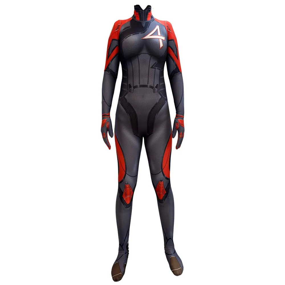 

Halloween Invisible Woman Rivals Cosplay Costumes Susan Storm Superhero Zentai Bodysuit Fantastic Four Female Party Jumpsuits