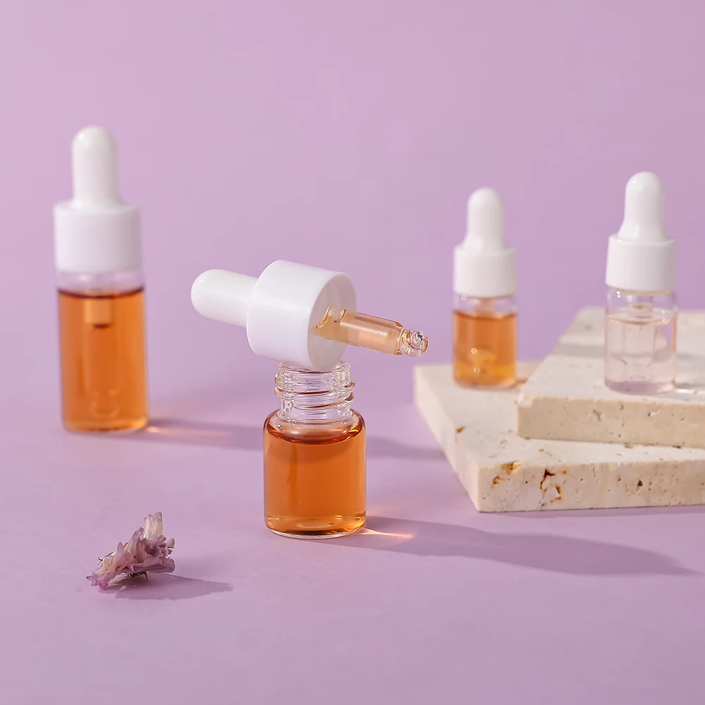 5 قطعة 3/5/10 مللي زجاجات قطارة عينة واضحة ، زجاج فارغ بغطاء أبيض ، زجاج صغير سائل عطر زيت أساسي للسفر #3