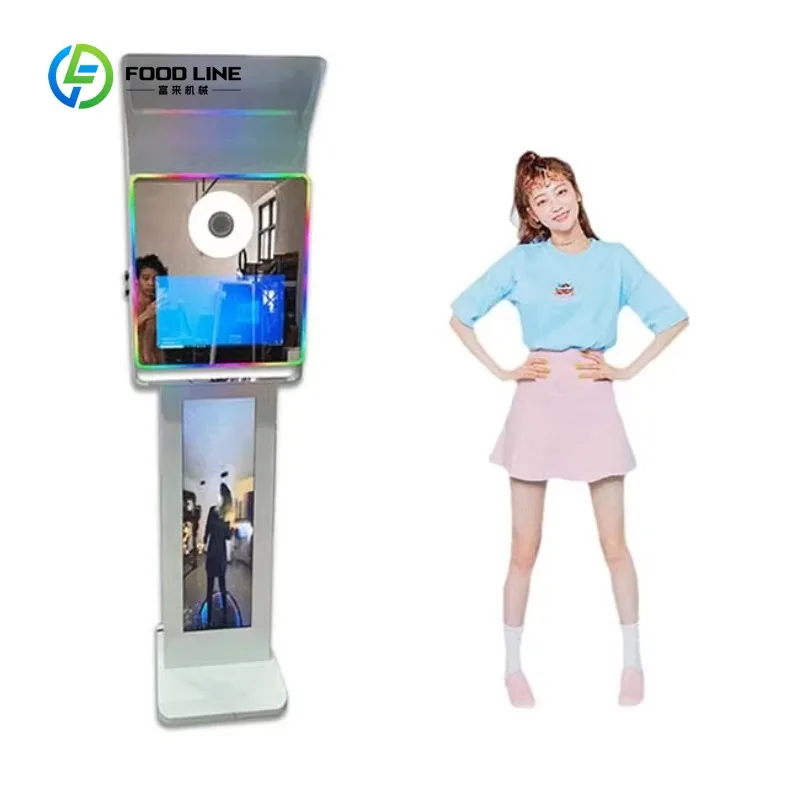 Customized Premium Wooden Digital AI Machine with Arc for Events iPad Compatible Shell 3 Piece Magic Mirror Photo Booth