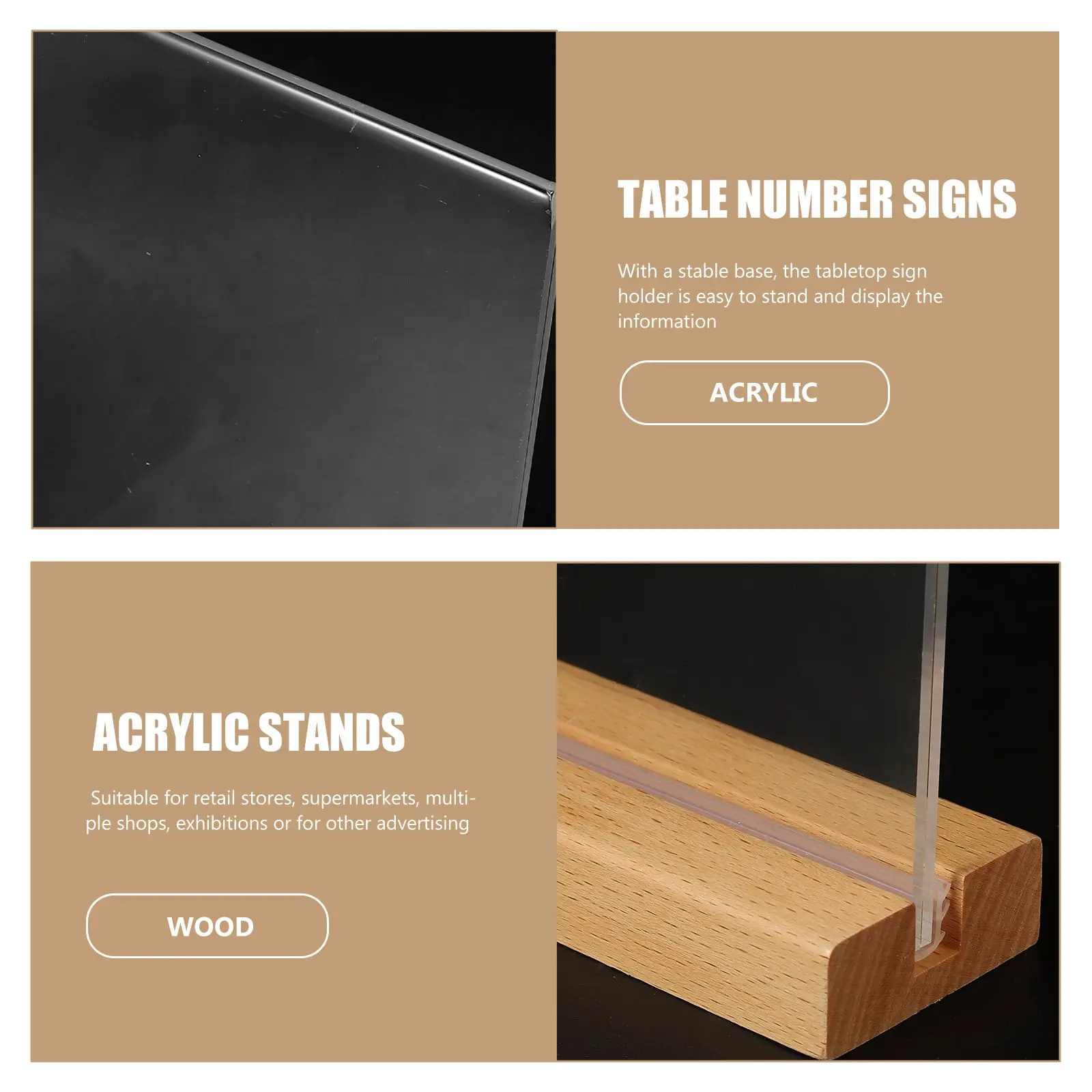 T Shaped Sign Display Stand A5 Acrylic Menu Holder Transparent Table Rack Poster Retail Exhibitions Advertising Lightweight Firm