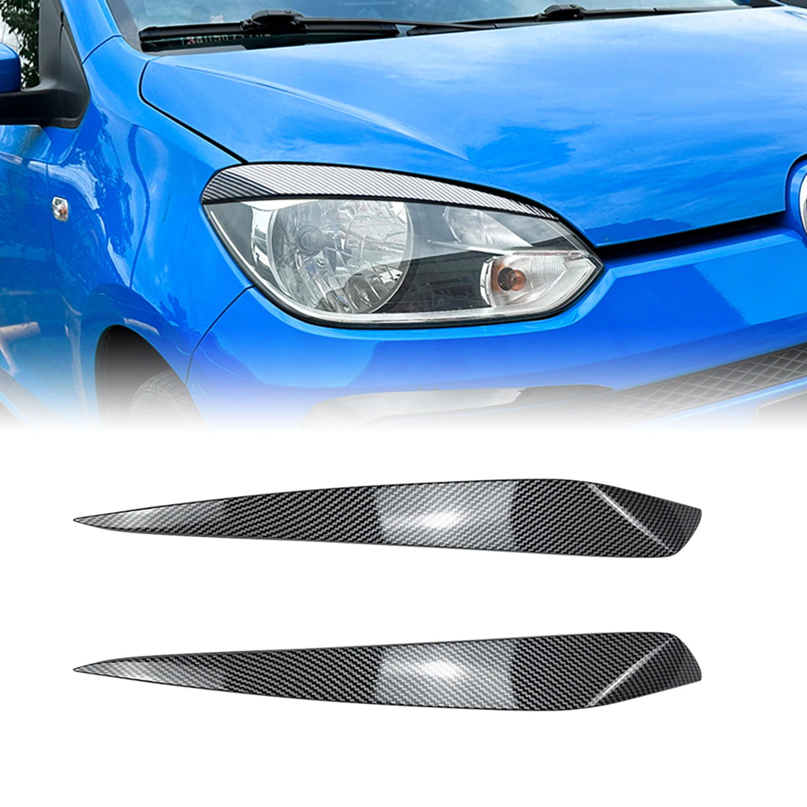 

Pop Headlight Eyebrow Trim For Volkswagen VW UP 2011-2015 Headlamp Eyelid Car Front Head Light Lamp Cover Sticker Brow Decorativ