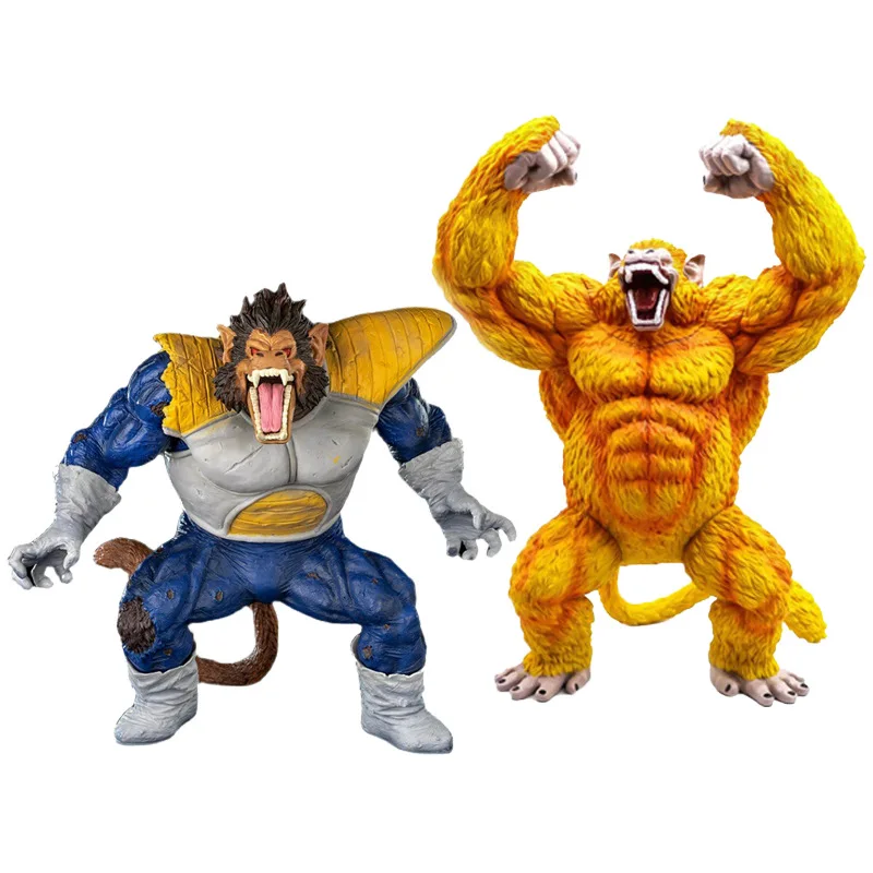 Seven Dragon Balls Gold Monkey Figurine Oversized Transformation Sun Wukong Vegeta Gorilla Model Figurine Christmas Gift