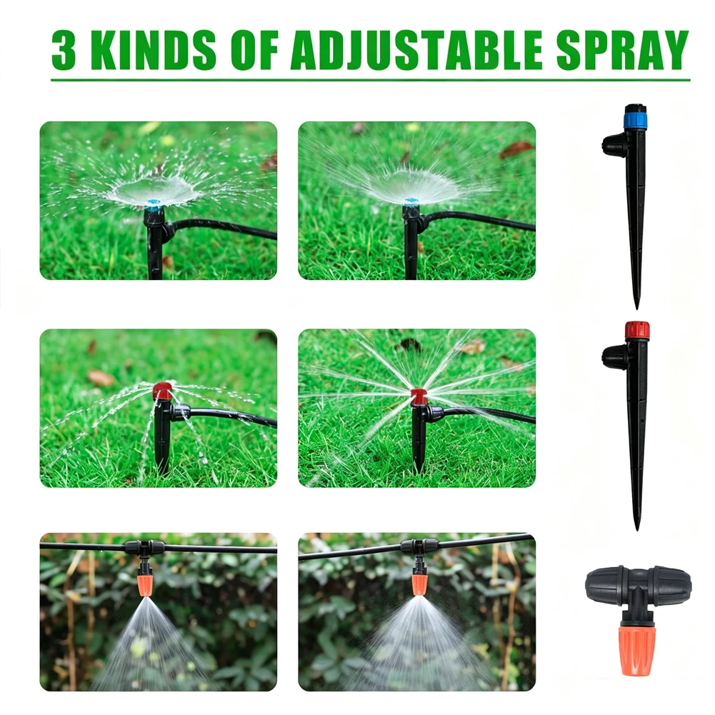 DIY Plant Irrigation Kit for Balcony For Garden Automatic Timer Drip for mist Stream Settings 360 Nozzle Adjustment
