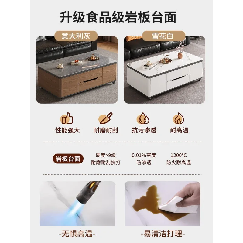 Multifunctional lifting coffee table dining table two-in-one dual-purpose living room household small apartment movable folding
