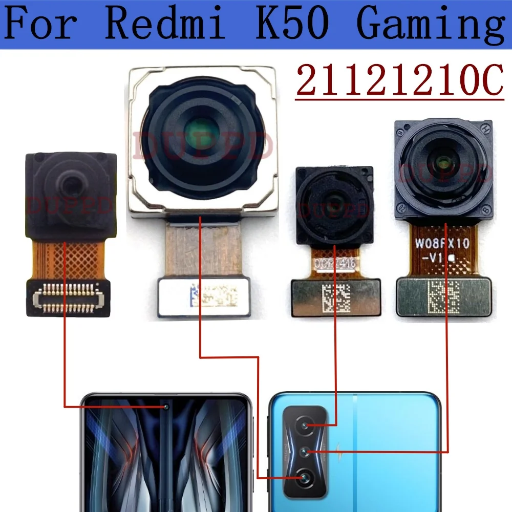 Rear Camera For Xiaomi Redmi K50 Gaming 21121210C Front Wide Selfie Ultrawide Macro Back Main Facing Camera Flex Spare