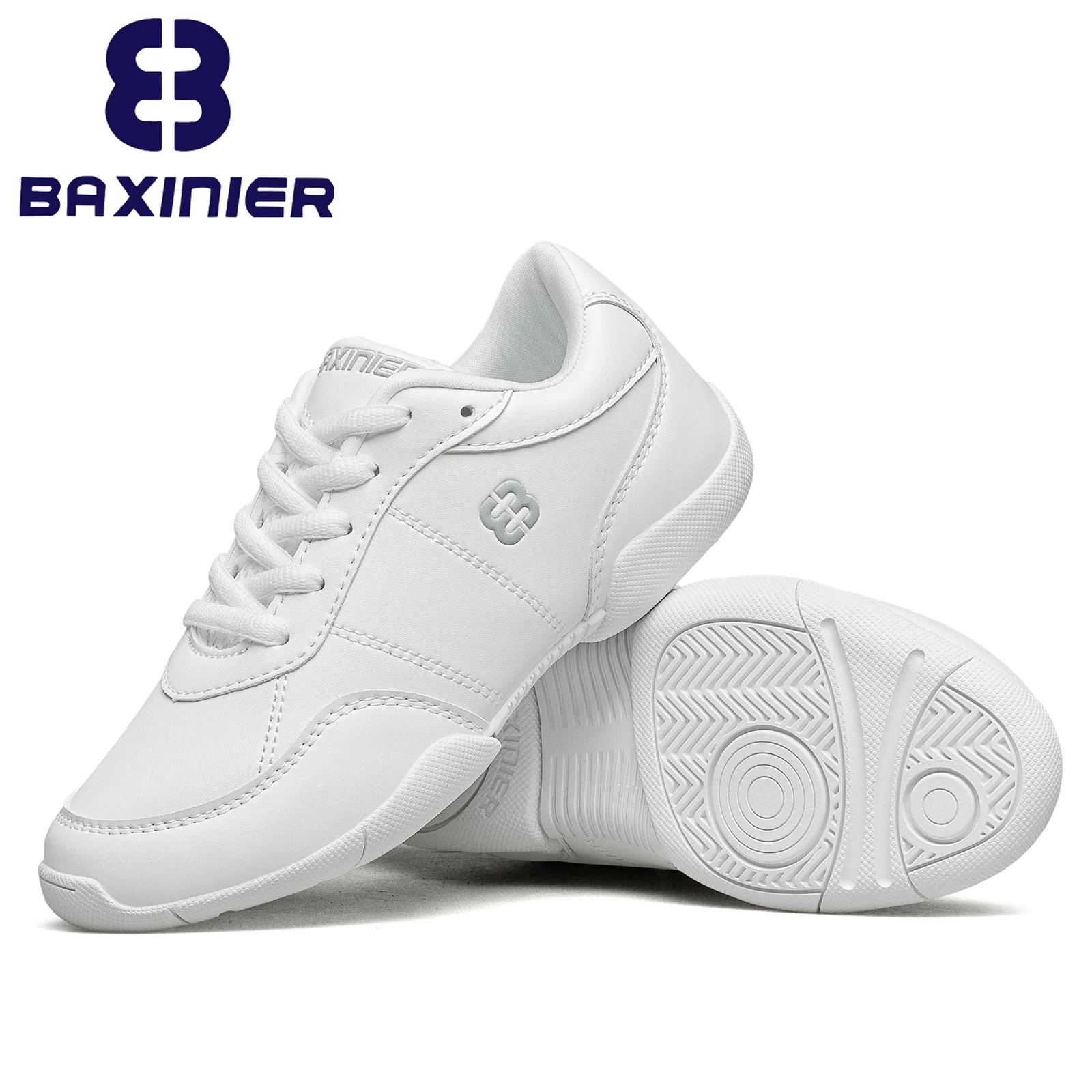 Girls White Cheerleading Shoes Lightweight Youth Cheer Competition Sneakers Kids Training Dance Tennis Walking Shoes