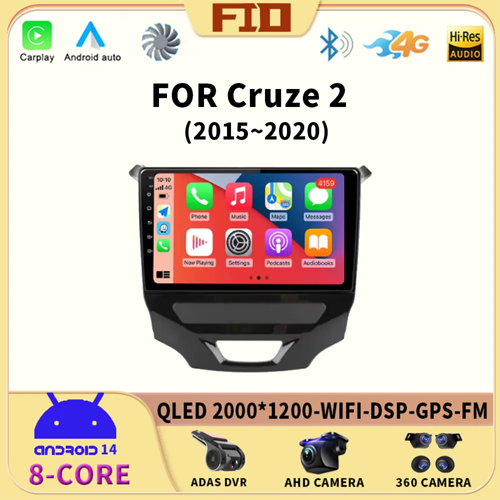 

Android 14 Auto Carplay Car Radio For Chevrolet Cruze 2 2015 - 2020 Video Player Stereo Multimedia 4G WIFI GPS Navigation QLED