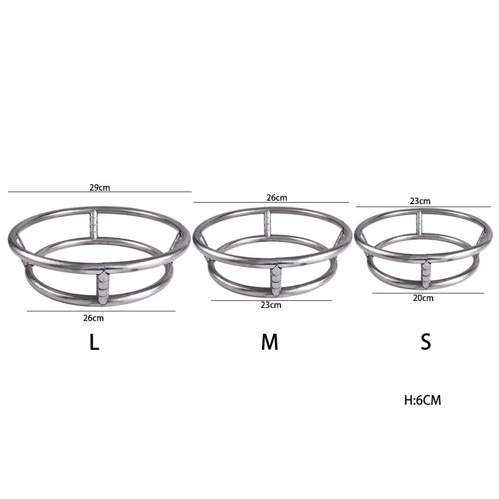 1Pcs Durable Round Bottom Wok Rack Kitchen Supplies Stainless Steel Pot Mat Pan Support 23/26/29cm Cookware Ring