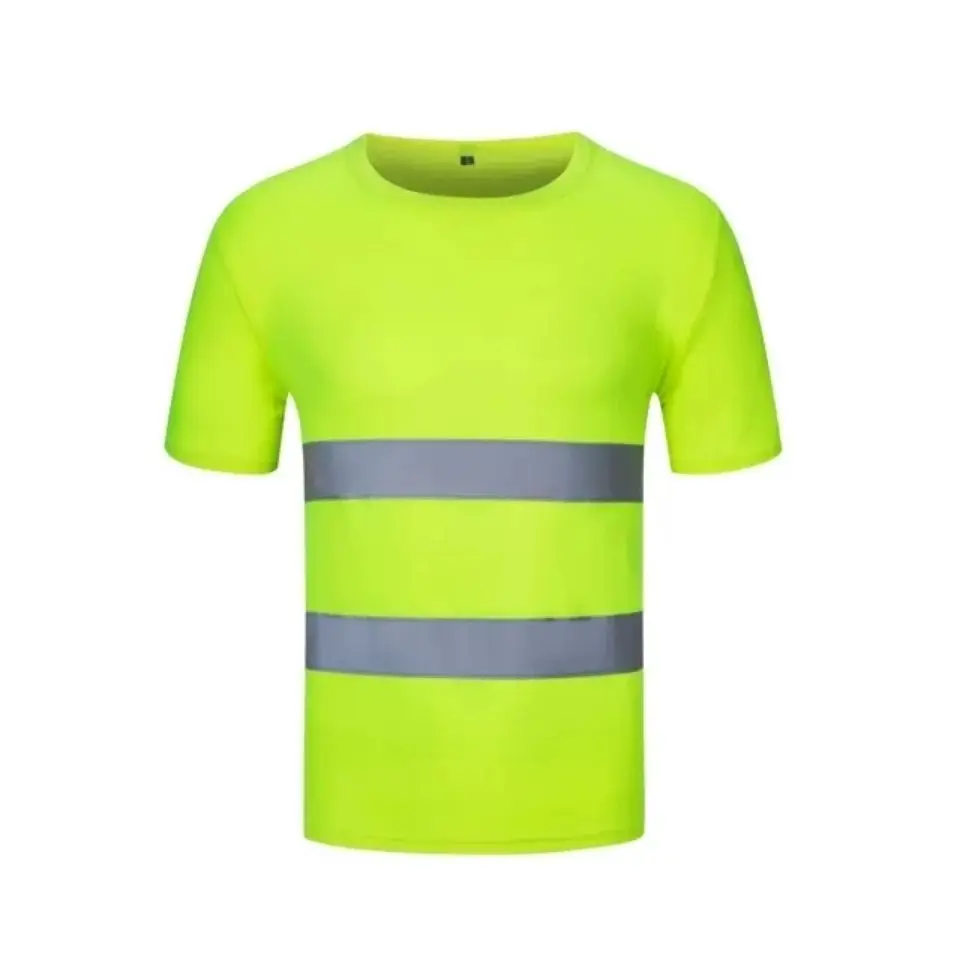 2024Outdoor Shirt Fluorescent High Visibility Safety Work Shirt Summer Breathable Work T Shirt Reflective Vest t-shirt Quick Dry