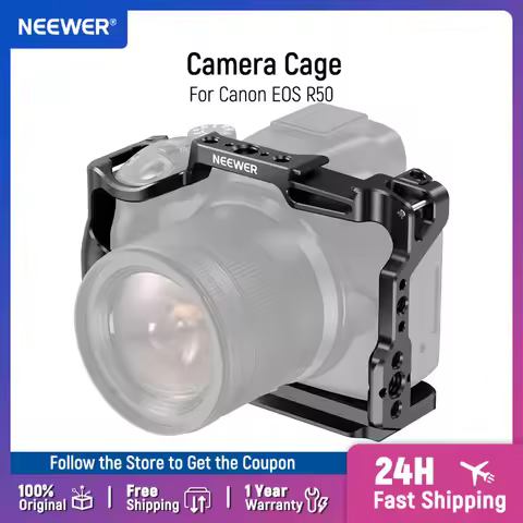 NEEWER R50 Camera Cage Compatible with Canon EOS R50 Aluminum Video Rig with NATO Rail for DJI Gimbals Arca Type QR System