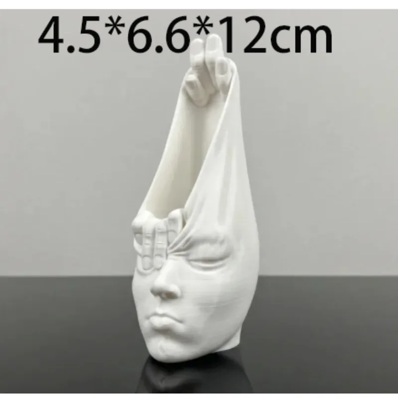 Modern Abstract Face Art Vase 3D Printed Nordic Creative Decorative Vessel Artistic Tabletop Statue Unique Home Decor