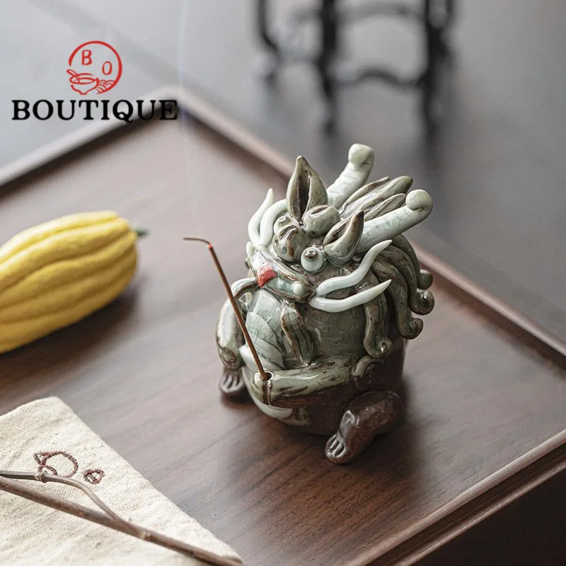 

Handmade Firewood Ceramic Tea Pet Decoration Kung Fu Tea Set Retro Incense Insert Chinese Bian Tea Ceremony Table Accessories