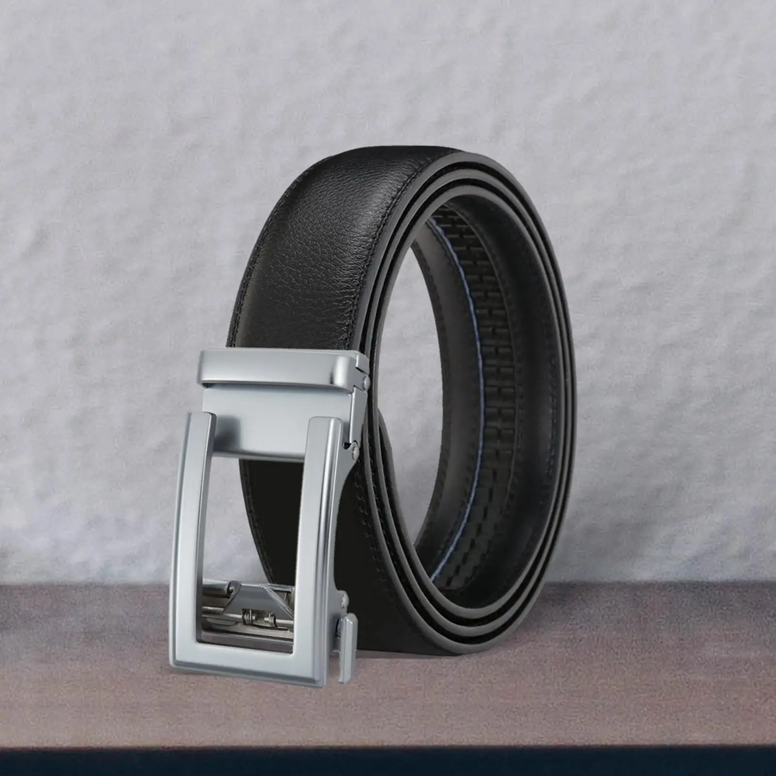 Men Belt Slide Ratchet Belt Casual Work Belt PU Leather Belt Business Casual Belt for Wedding Clothing Accessories