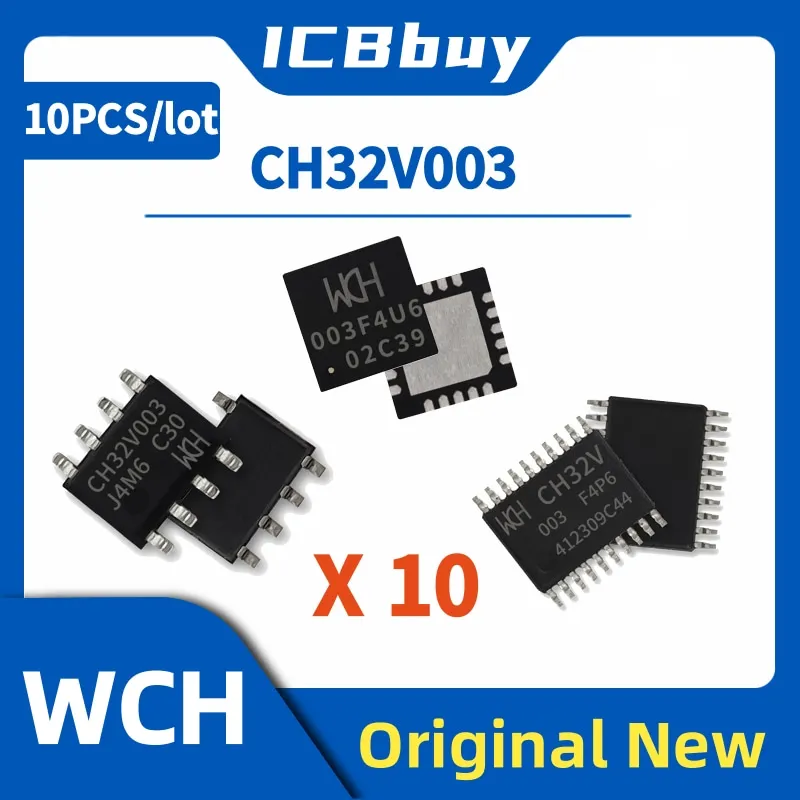 CH32V003 CH32V003F4P6 CH32V003J4M6 CH32V003F4U6 Industrial-grade MCU RISC-V2A, Single-wire Serial Debug Interface  WCH IC 10pcs