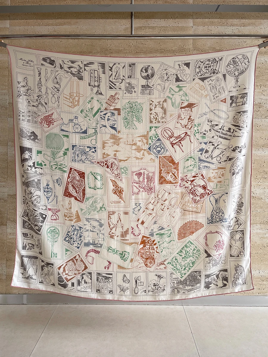 

Double Faced Scarf Winter Large Shawls Women Silk Wool Scarves Mother Christmas Gift Edges Rolled Edges Pashmina 135CM