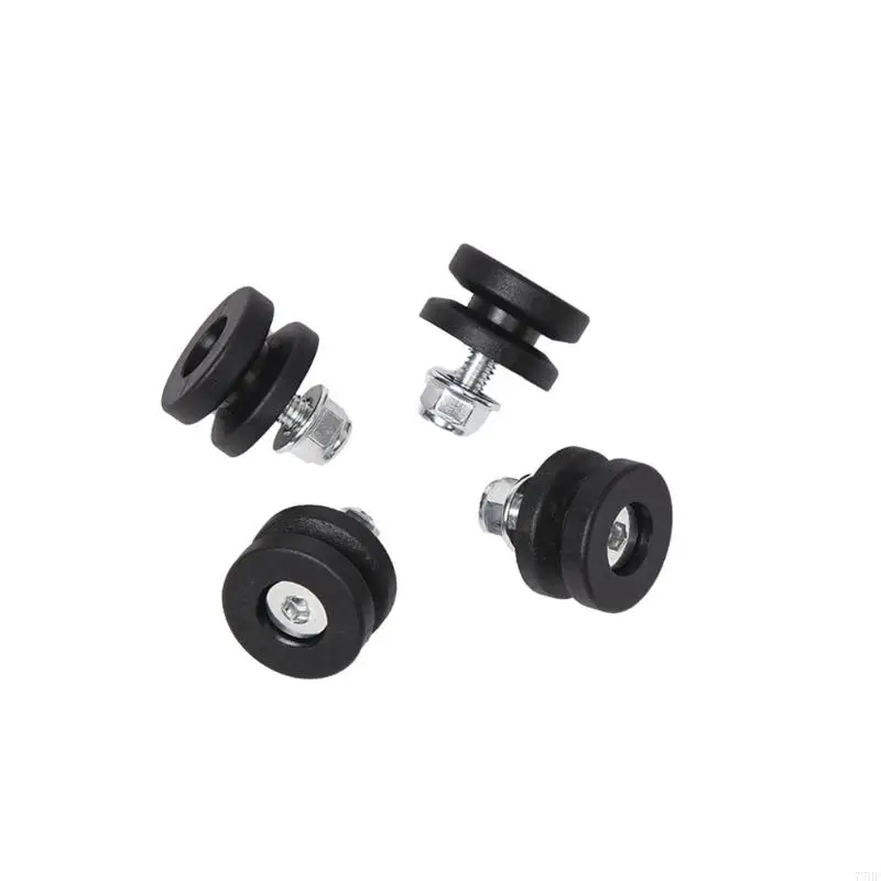 77HF 4Pcs Black Rubber Grommets Pad Fast Release for Motorcycle Bike Storage Box