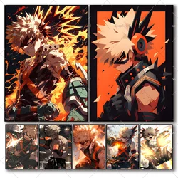 1PC My Hero Academia Bakugo Katsuki Anime Poster Self-adhesive Art Waterproof Paper Sticker Coffee House Bar Room Wall Decor