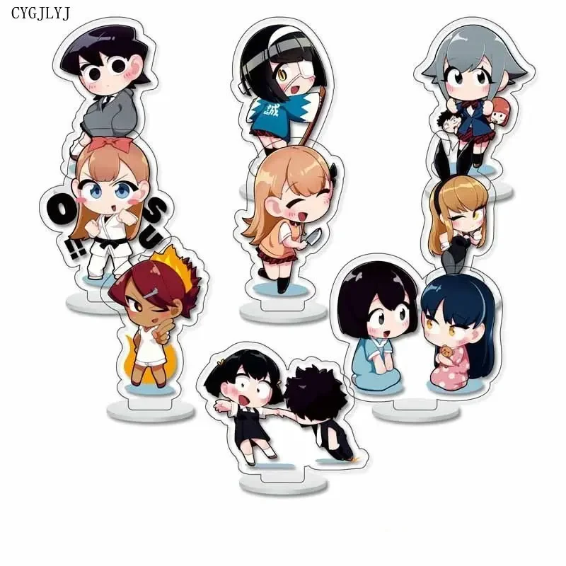 Shoko Komi Anime Acrílico Stand, Bonito Figura Dos Desenhos Animados Decoração, Placa de Ação, Toy Keychain, Fãs Presente, Comunicar, 9Pcs Set