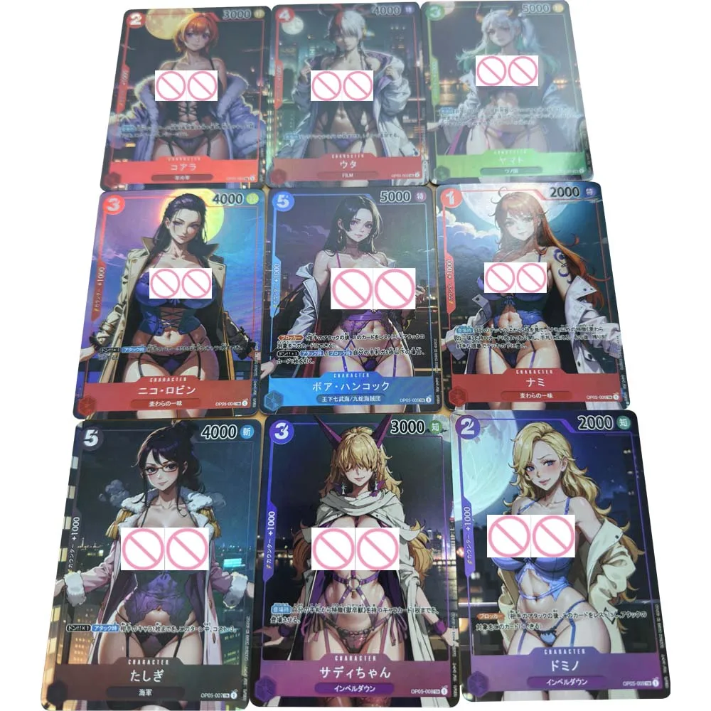 9pcs/set Anime OPCG Sexy Collection Card Big Chested Beauty Yamato Nami Fat Buttocks Ample Breasts Half Naked Card Gifts 63*88mm