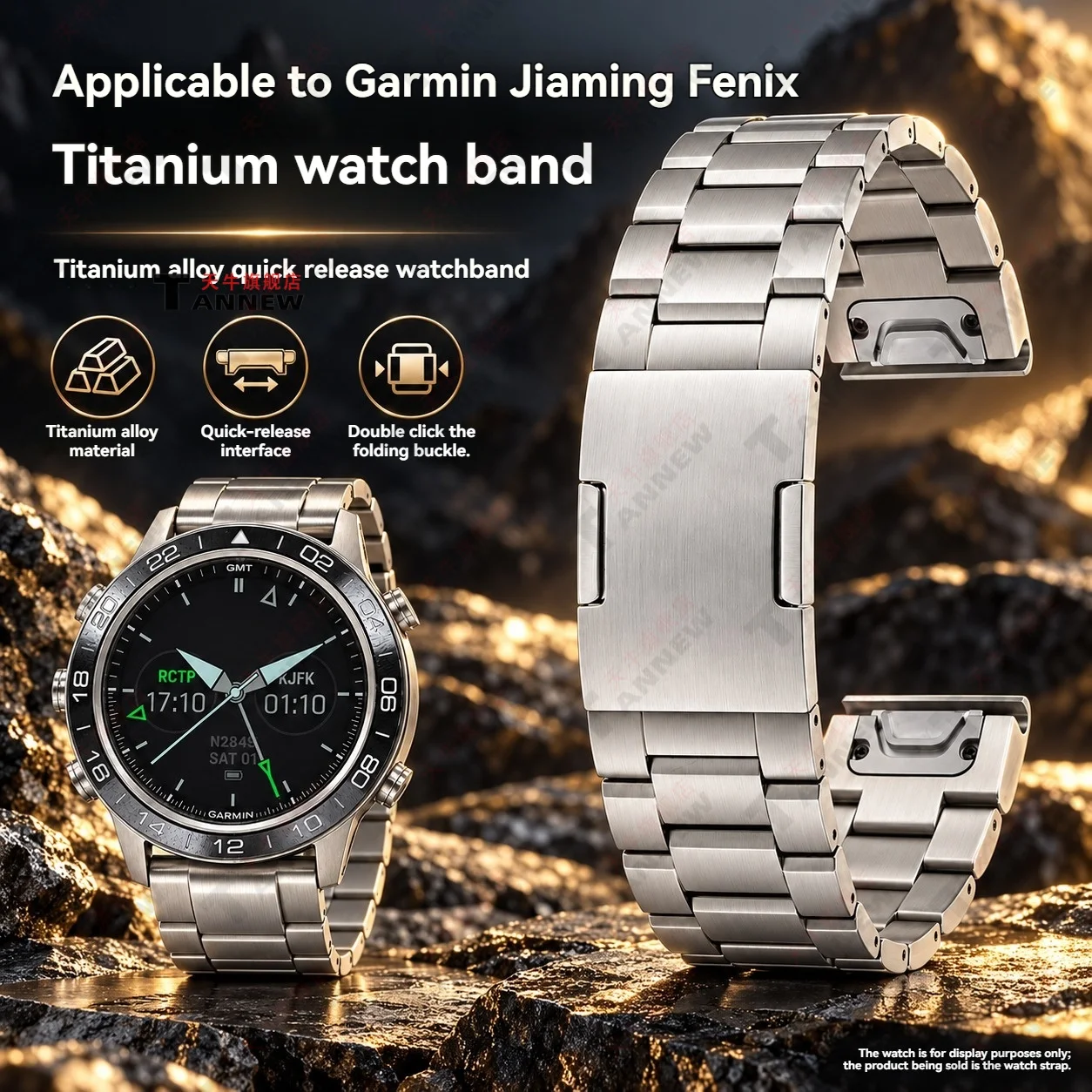 Premium Lightweight Titanium Bracelet for Garmin Fenix 7 6 5 Forerunner 935 945 955 965 255 265 970 S70 Quick Release Band