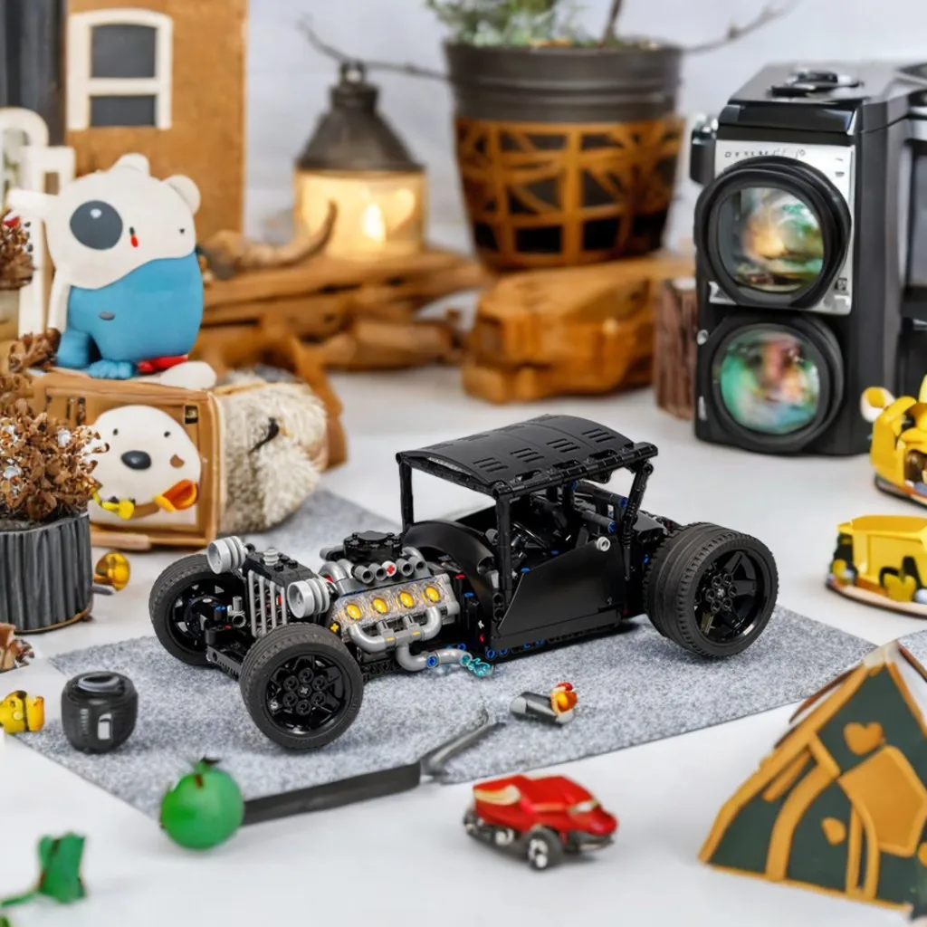 842pcs MOC B Bucket Hot Rod Technical Vehicle Engineering Model Building Blocks Construction Kit Assembly Hobby Classic Toy Gift
