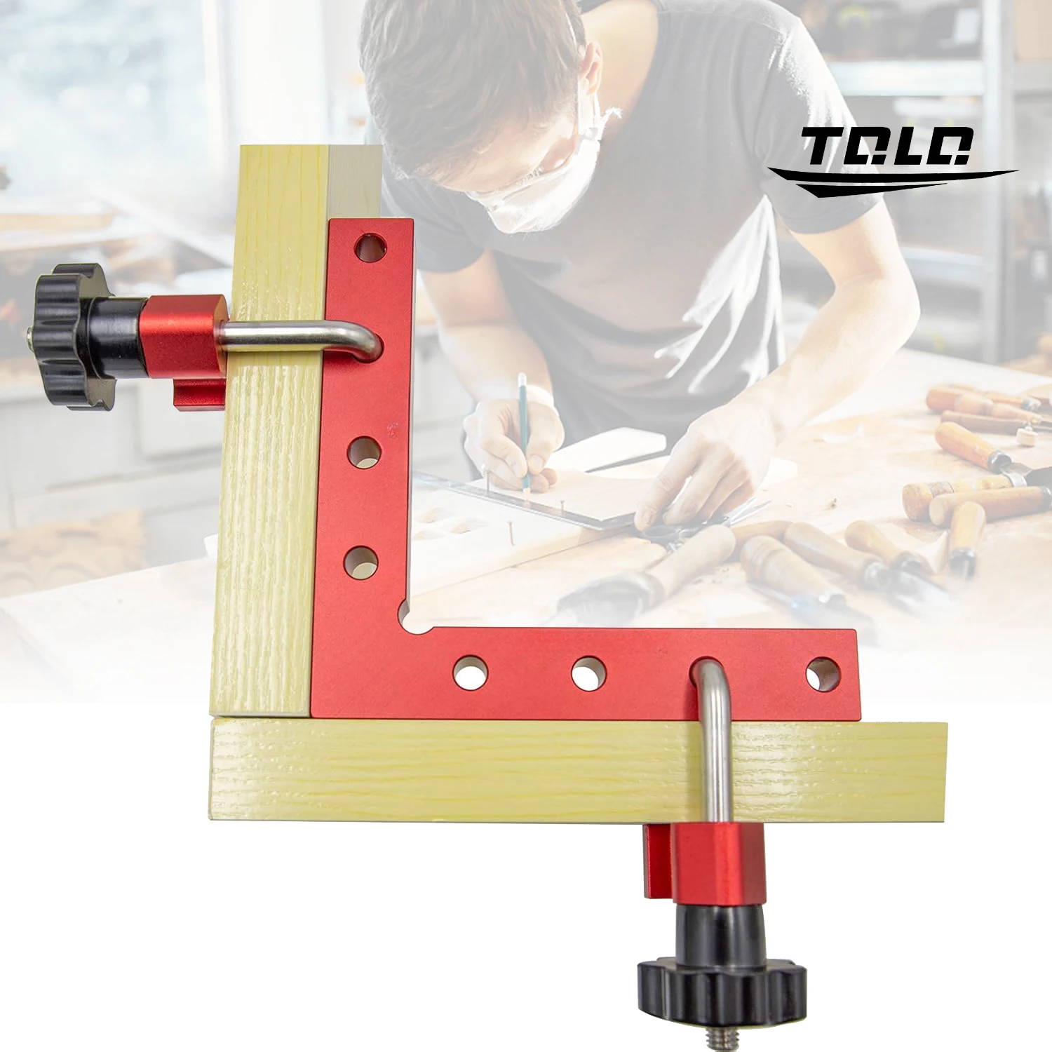 

Clamping Squares for Woodworking,ruler,Clamps for Woodworking 4 Clamps and 2pcs Squares（120/140/160mm）,carpenter tools