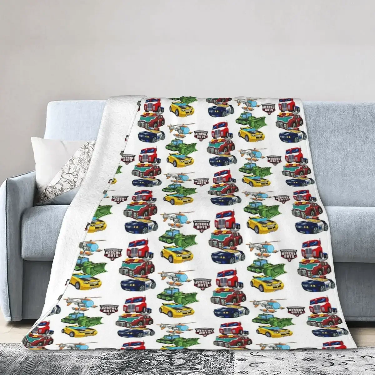 Transformers Rescue Bots Vechicles Blanket Soft Warm Flannel Throw Blanket Plush for Bed Living room Picnic Travel Home Couch