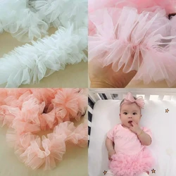 8cm wide center pleat fluffy ruffle lace DIY dress skirt Home textile sofa bedding sewing decorative scarf making design