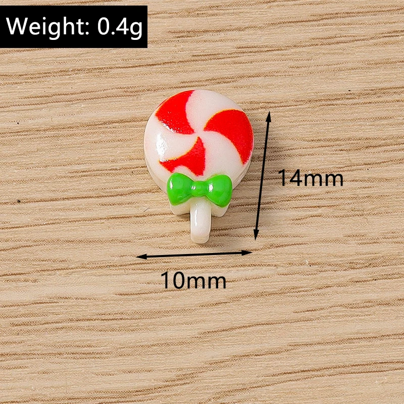10 Stück 10x12mm Cartoon-Weihnachtsmann-Cabochons aus Kunstharz für die Schmuckherstellung, DIY-Haarschmuck und Bastelzubehör – Detail 11