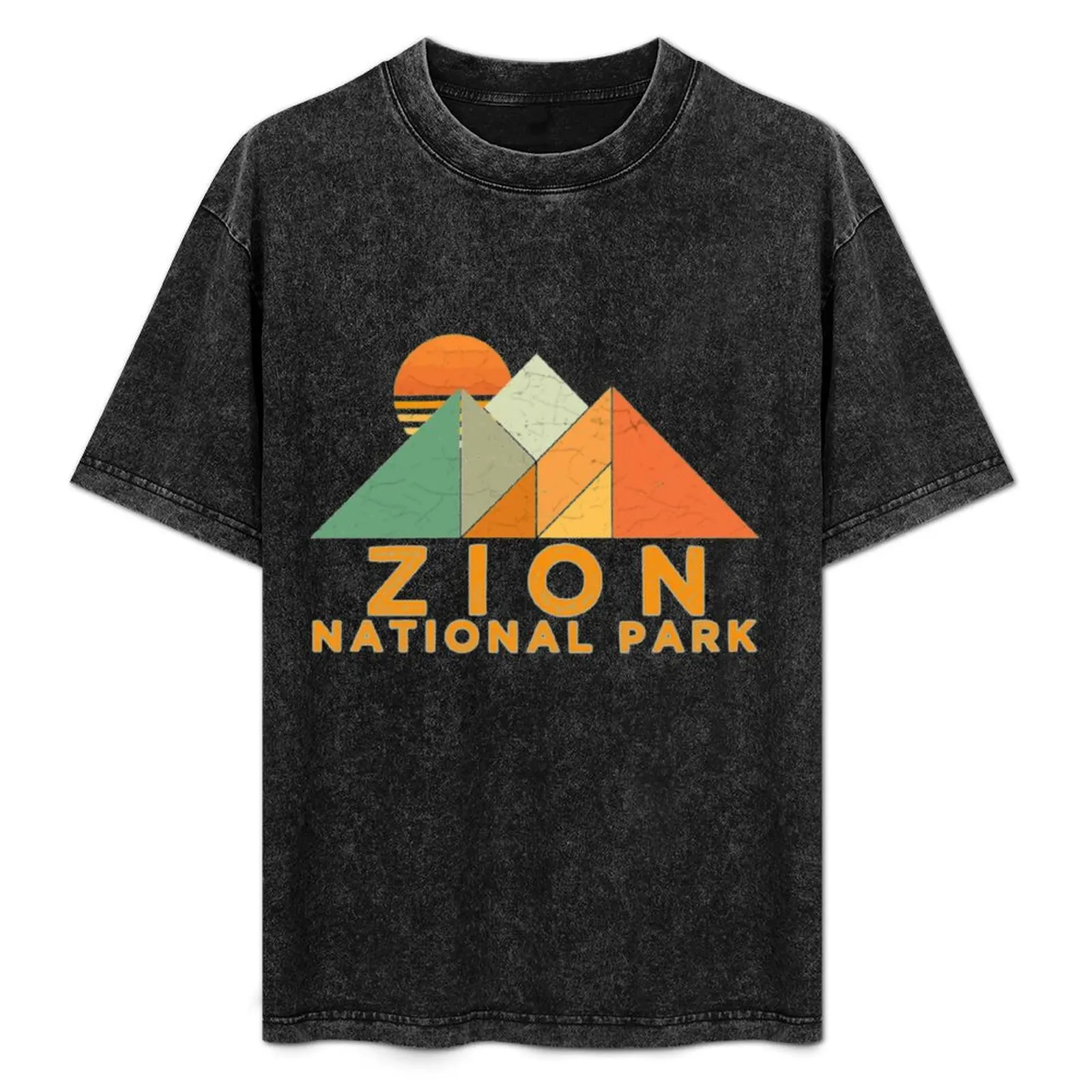 

Retro Zion National Park Mountains Sun Tshirt T-Shirt Big Size Simple T-Shirt