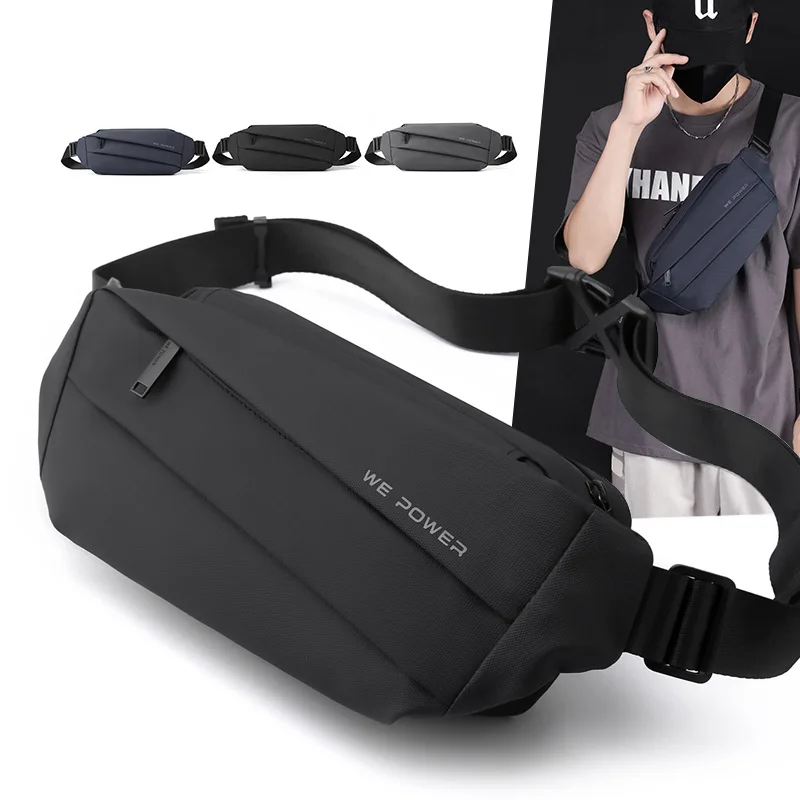 

Men's chest bag crossbody outdoor sports waist bag large capacity mobile phone storage backpack