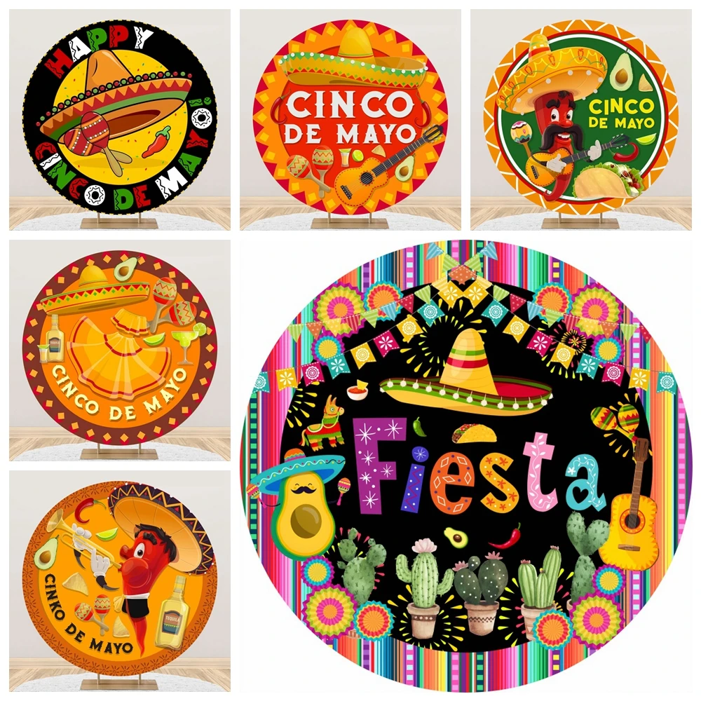 

Mexico Cinco De Mayo Photography Backdrop Happy Birthday Party Decor Luau Festival Background Baby Shower Photo Studio Props