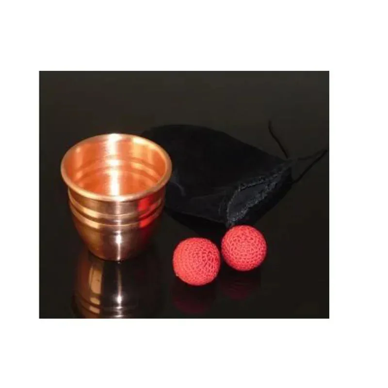 

Copper Chop Cup Brass Magnetic Stage Magic Tricks Cup and Ball Illusion Close Up Magia Magie Magicians Prop Gimmick Accessory