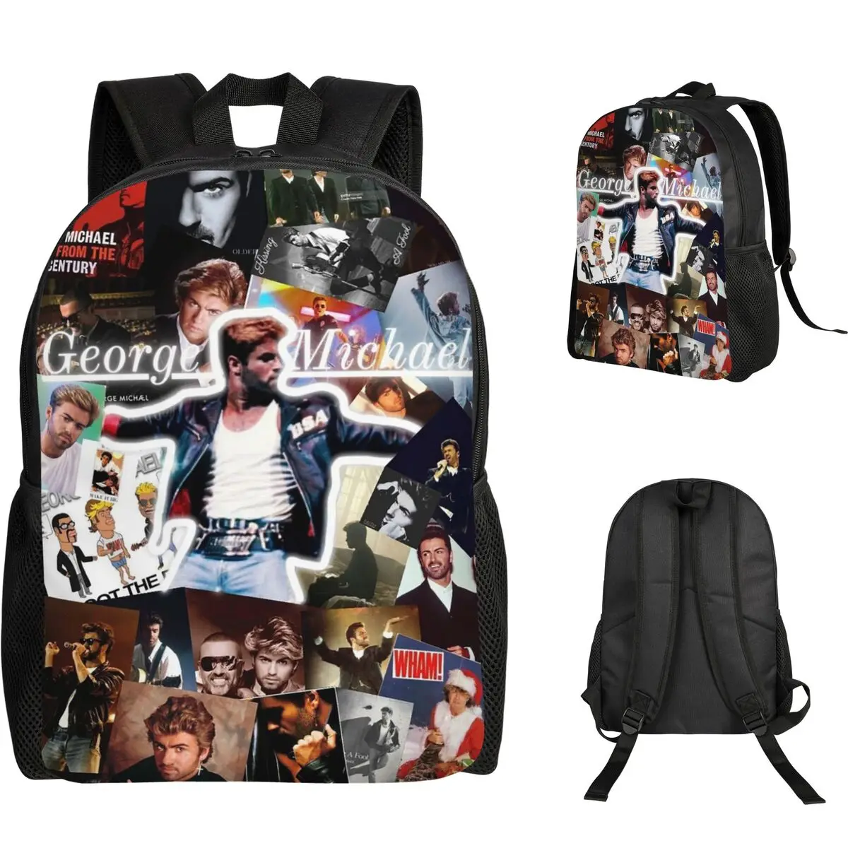 George Michael Student Backpack School Bag Hiking Travel Daypack for Men Women Fashion Bookbag Shoulder Bags